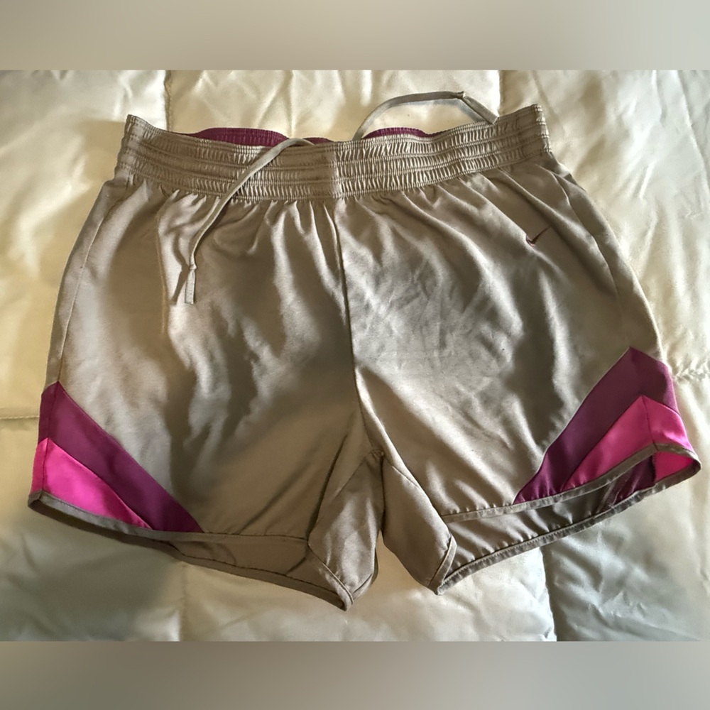 Tan and Pink Athletic Shorts